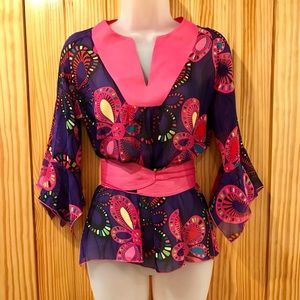 Like New Vintage Max Mara Bright Multicolored Top